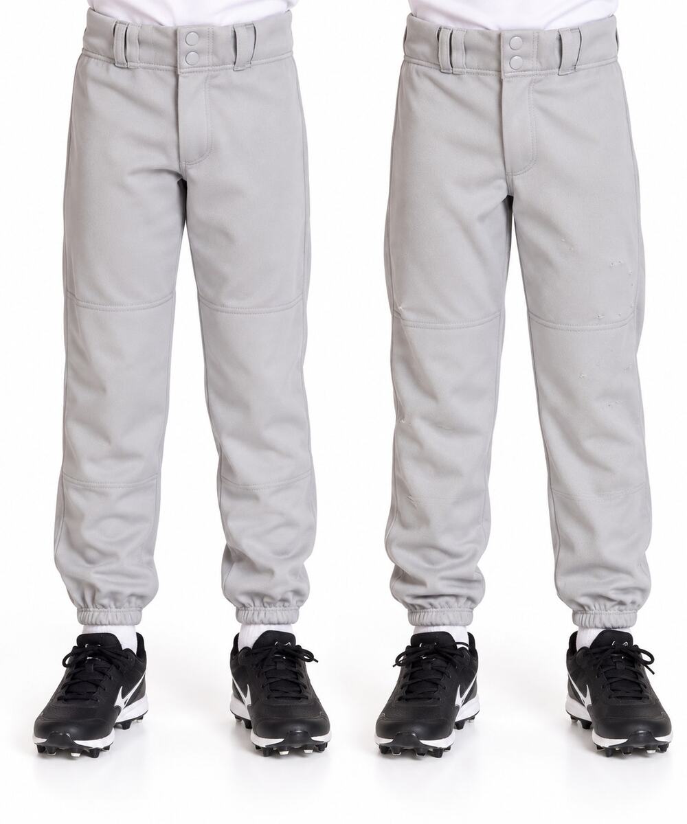 Franklin Youth XS Gray Baseball Pants Lot of 2 Elastic Cuff